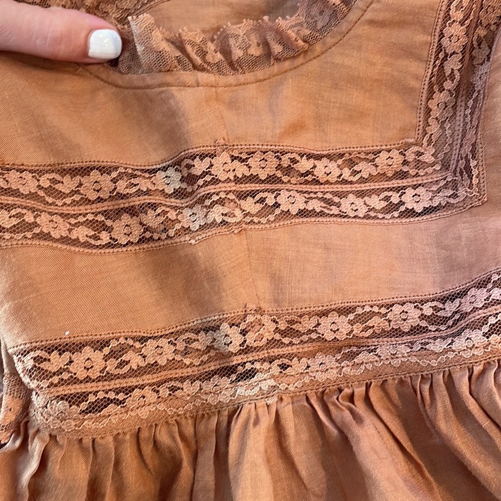 Doen Rust Brown Ruffled Midi Dress - Picture 11 of 12